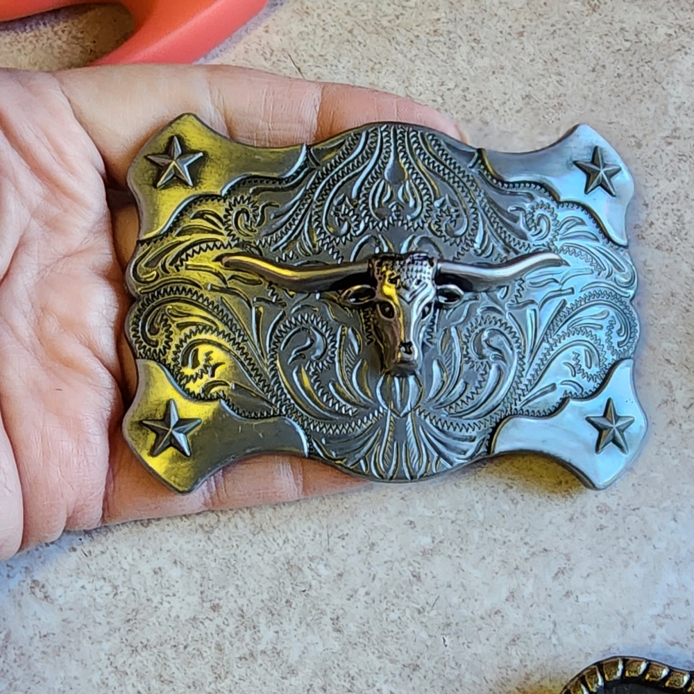 New Western longhorn steer Belt Buckle Fits 1.5" Inches Belt